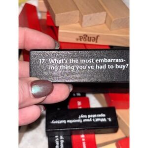 Jenga Truth or Dare Card Game Red Black Wood Blocks Party Game